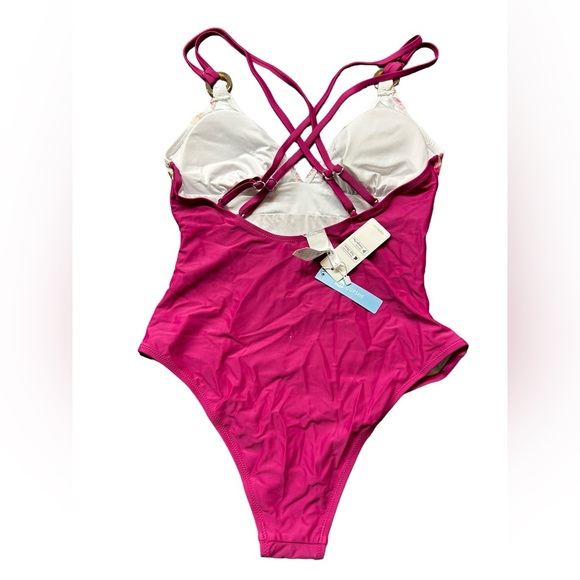 CUPSHE one piece romantic floral Tummy Control Swimsuit w cheeky fit bottom NWT - Picture 7 of 10